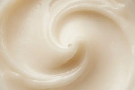 Close detail of the Nerida's Skin Aid balm surface, a soft ivory swirl